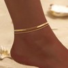 14K Gold Plated Ankle Bracelets for Women 2 layer millet