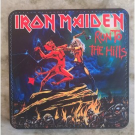 Handmade Iron Maiden: Run To The Hills 4 in x 4 in. LEATHER coasters NEW