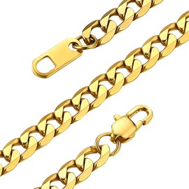 GOLDCHIC JEWELRY 6mm Chunky Chain, 22 inches Hip Hop Gold Curb Necklace For Women & Men