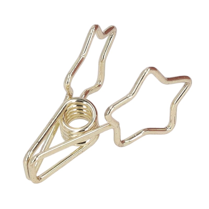 100Pcs Star Binder Clips Hollow Out Cartoon Style Strong Clamping