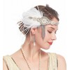 Cizoe 1920s Headpiece Flapper Headband Roaring 20s Great Gatsby Feather