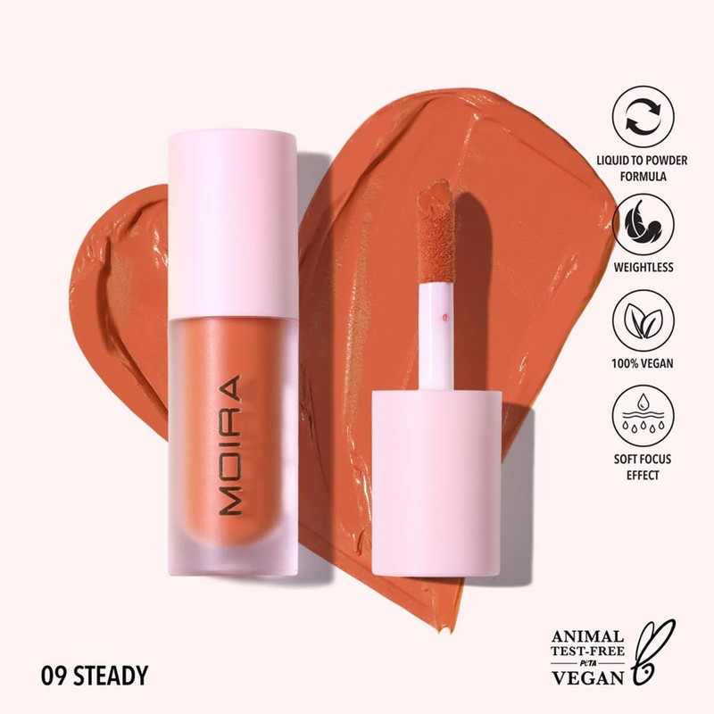 Moira Love Steady Liquid Blush Rubor Líquido Steady 09