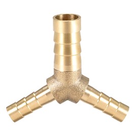 sourcing map 10x6x6mm Hose ID Brass Reducer Barb Fitting Y-Shaped 3 Way Tee Connector Adapter