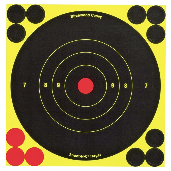 Birchwood Casey Shoot-N-C 6-Inch Bull's-Eye Target, 12 Targets