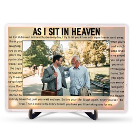 Memorial Picture Frame, As I Sit In Heaven Frame, Sympathy Wooden Photo Frame With Stand, Bereavement Gifts For Loss Of Loved One, In Loving Memory Frame Gifts, Condolences Grief Decorations, A42