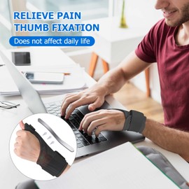 ZAHRVIA Ergonomic Thumb Splint Right & Left, Breathable and Soft Thumb Splint for Thumb CCD Joint, Osteoarthritis, Tendonitis - Stabilising & Adjustable (Black)