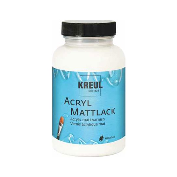 KREUL 79415 Acrylic Matte Water-Based Paint, 275 ml Glass, Matt Transparent, Protective and Coating Paint for Dried Painting, Conditionally Weather-Resistant, Saliva-Resistant
