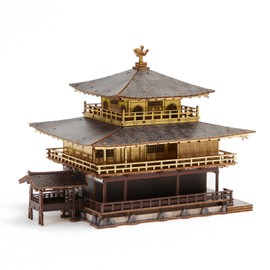 wa-gu-mi Kinkakuji Golden Temple Wooden Architecture 3D Puzzle - Fun DIY Wood Craft Kits - Ideal Gift for Birthdays and Party Favors