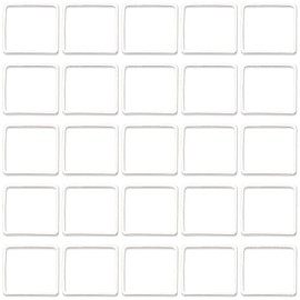 Shapenty Brass Square Beading Hoop Earring Open Bezel Pendant Hollow Frame Charms Linking Ring Bulk for Necklace Jewelry Making Women Girl Gift DIY Craft, 80PCS (18mm, Silver)