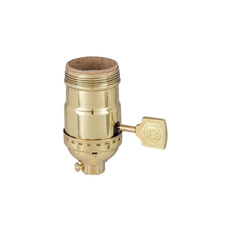 B&P Lamp® Solid Brass Polished And Lacquered Medium Base On/Off