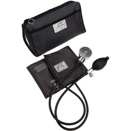 ADC Diagnostix 778 Pocket Aneroid Sphygmomanometer with Adcuff Nylon Blood Pressure Cuff, Adult, and Carrying Case, Gray