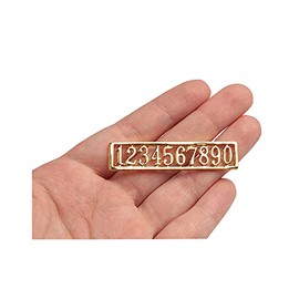 Acxico 1Pcs Mini House Miniature 1:12 Scale Set of Gold Colour Door Numbers 0-9