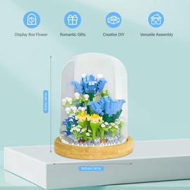 Fiotha Flower Building Blocks Set, Bouquet Set for Adults, Plants Flowers Friends Building Toy, with Protective Cover, Home and Room Decoration, Botanical Collection, Not Compatible with Other Brands