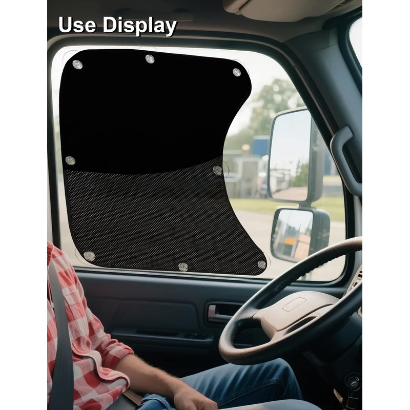 Upgraded 2 PCS Semi Trucks Window Shades, 23.6"x21.6" UV Protection