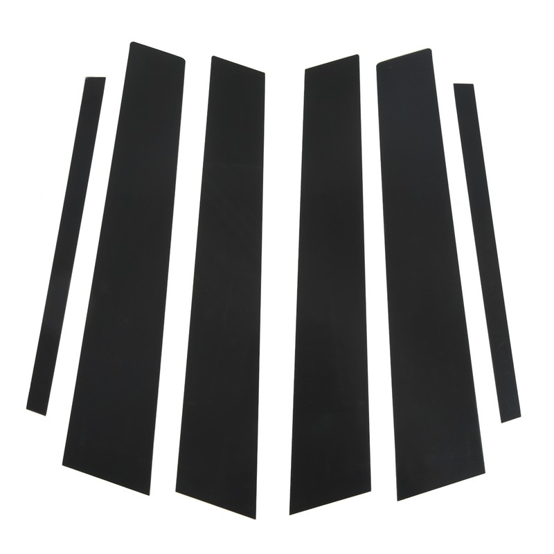 6PCS Door Window B C Pillar Cover Trim Glossy Black