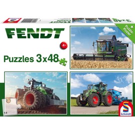 Schmidt | Fendt: 1050 Vario/724 Vario/6275L - 3x Puzzles with 48 Pieces | Children's Puzzle | Ages 4+