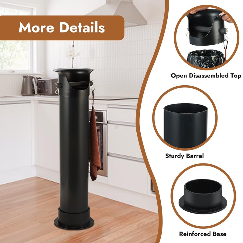 CURTA Espresso Coffee Knock Box with Garbage Bags(30Pcs), Commercial Knock