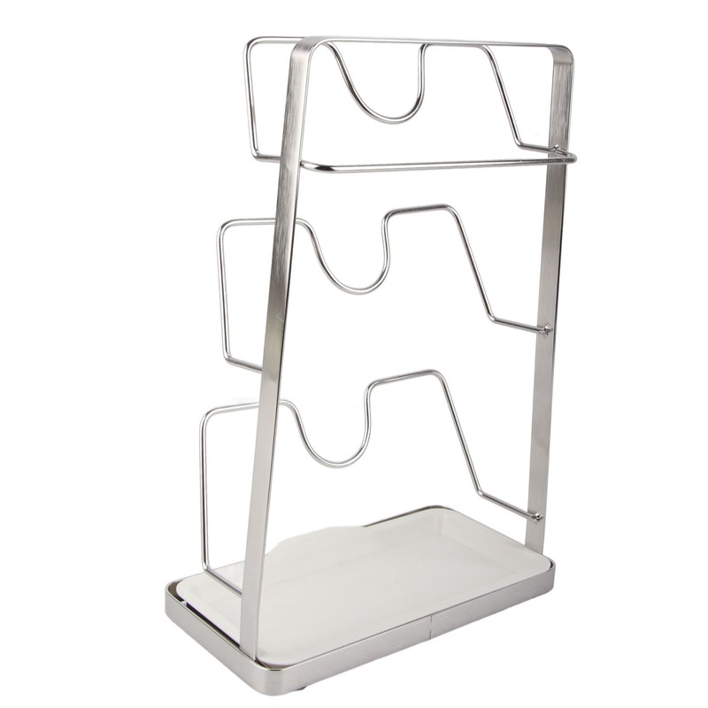 Wall Mounted Pot Lid Rack 304 Stainless Steel Punch Free