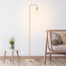 64.5" Industrial Standing Arched Floor Lamp and Bulb Included - Color: Gold