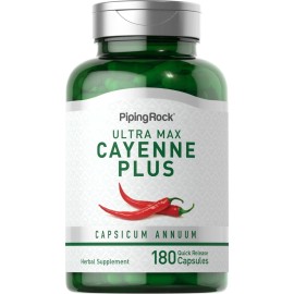 Piping Rock Cayenne Pepper Capsules | 180 Count | Non-GMO, Gluten Free | by Piping Rock