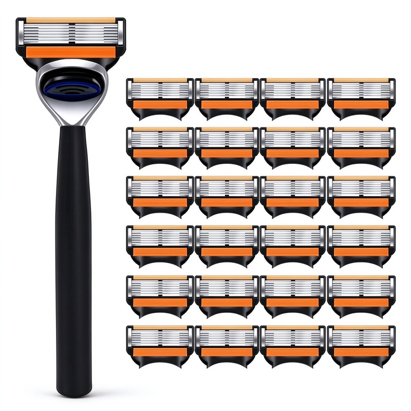 6-Layer Stainless Steel Razor Blades for Men – Replaceable Cutter