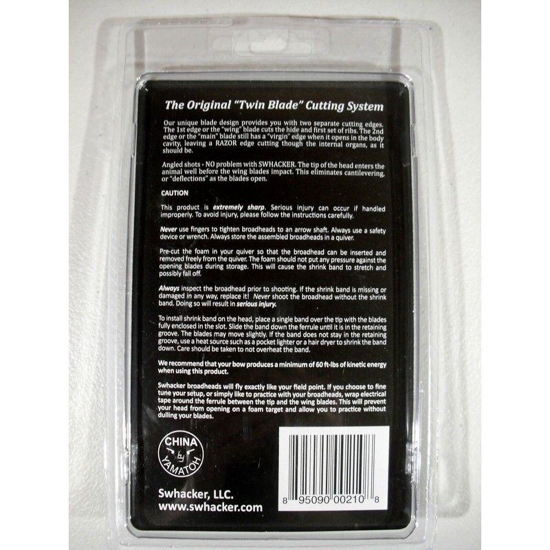 Swhacker 4x 3-pack Swhacker 100 Grain Expandable Bow Hunting Broadheads