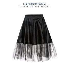 Kostümplanet® Petticoat Black with Elastic Band and Tulle Tutu Petti Coat Underskirt Black Petticoat