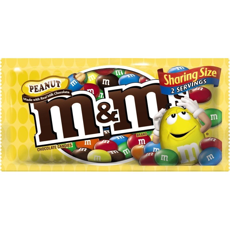M&M'S Peanut Chocolate Candy Sharing Size Pouch 3.27 Ounce (Pack