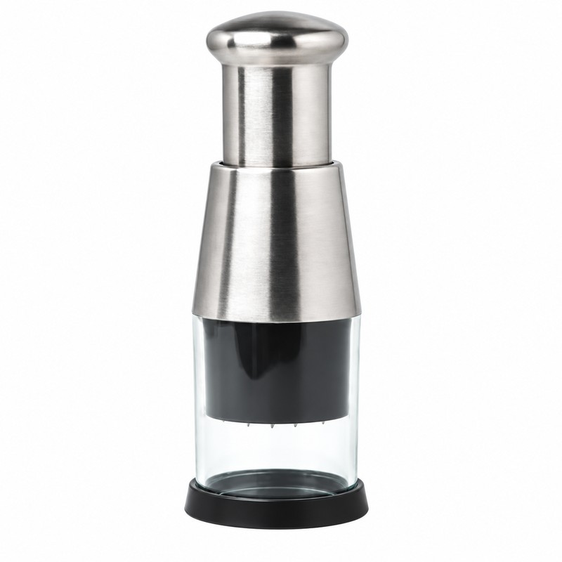 Stainless Steel Manual Garlic Chopper – Push-Down Mini Food Mincer