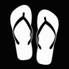 White Flip Flops Vinyl Car Window Decal Sticker