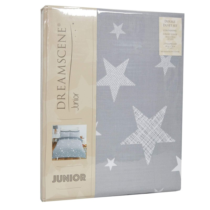 Dreamscene Galaxy Stars Duvet Cover with Pillowcase Kids Reversible Charcoal