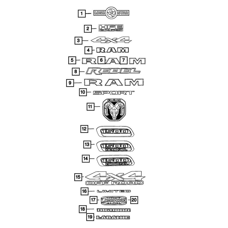 Mopar 68302528AB NAME PLATEFRONT DOOR