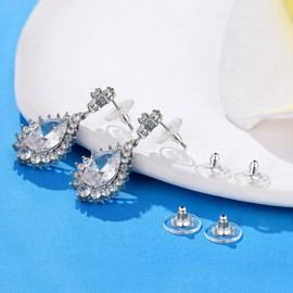 Moconar Earring Backs, 925 Sterling Silver Locking Earring Backs for Studs, Hypoallergenice Secure Earring Backs Replacements for Studs/Droopy Heavy Ears, No-Irritate Earring Backs for Adults (Silver)