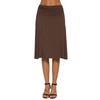 EXCHIC Women's Elastic Waist Plain A-Line Yoga Skirt - Coco,