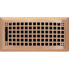 4" x 10" (5.75" x 11.5" Overall) Polished Copper Mission Register with Damper (HVAC Vent Cover)