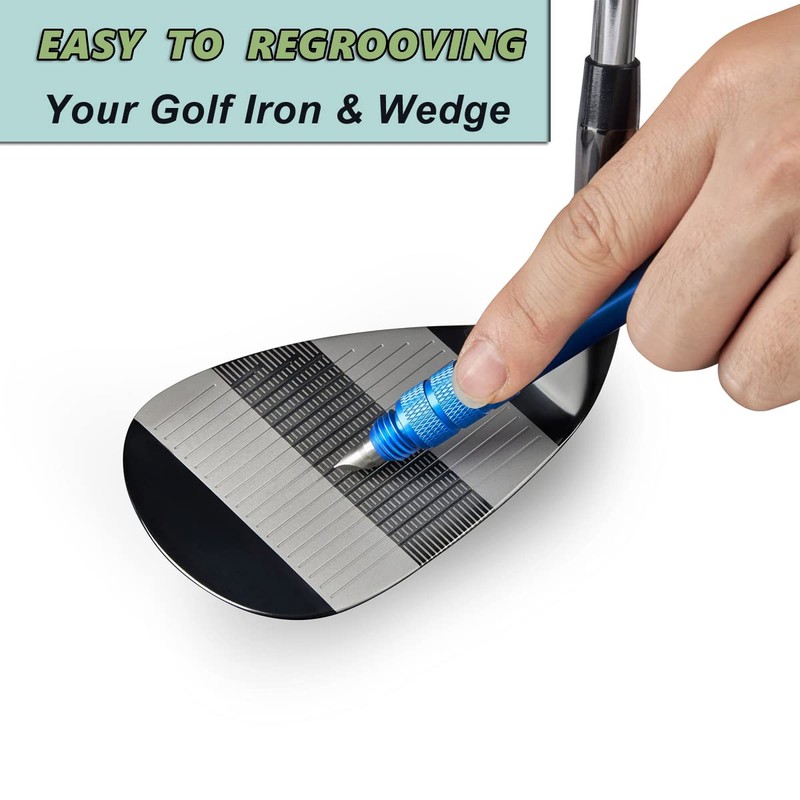 MAZEL Golf Club Groove Sharpener Tool for Golf Iron,Wedge,Driver -