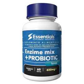 Enzime Mix + Probiotic | Essentials Innovation | Enzimas digestivas + Probioticos | 60 Tabletas