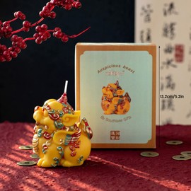 Cute Auspicious Beast Fortune PIXIU Scented Candle Chinese Mascot Feng Shui Home Decor Crafts for Wealth Fortune and Luck Feng Shui Handcrafted