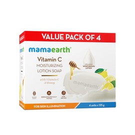 MAMAEARTH Vitamin C Moisturizing Lotion Soap (Value Pack of 4) - 125 g X 4 Units | Deeply Cleanses | Moisturizing Bathing Bar | Nourishes Dry Skin | 500
