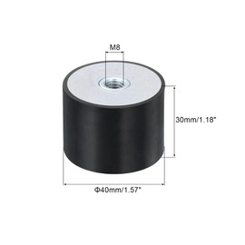 sourcing map 8Pcs 40 x 30mm M8 Thread Female Rubber Mounts, Vibration Isolators, Replaces Anti Vibration Pads Flat Silent Block Base Block