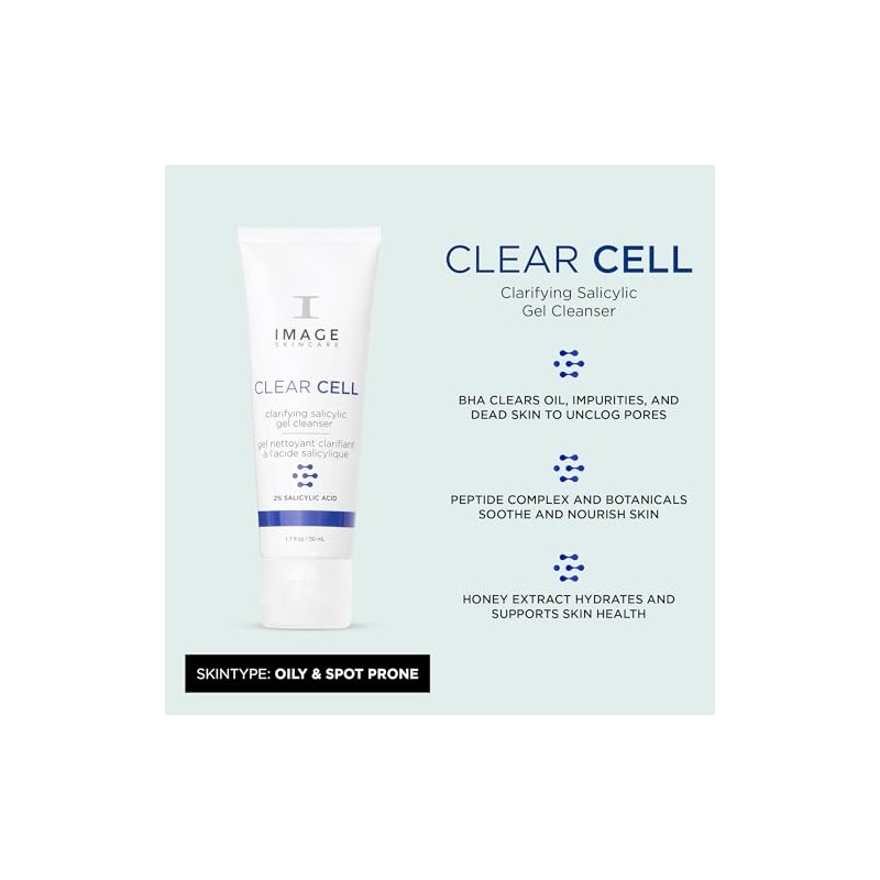 Image Skincare Limpiador Gel Salicílico Clear Cell Facial Espumoso Suave