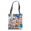 Eclectic Santorini Collage European Charm Cityscape Greece Tote Bag