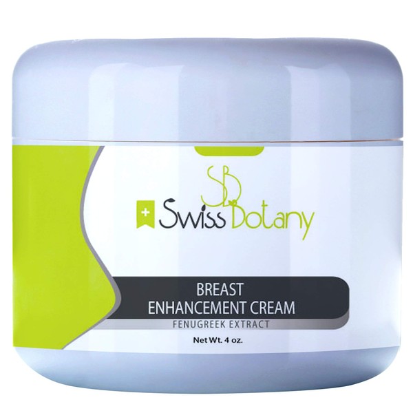 Swiss Botany Bust Enhancement Cream with Fenugreek, Easy to Apply, Use Twice a Day for Best Results, Light Fragrance | Premium Made for Women & Men, 4 ounces