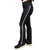 Sweet Vibes Women's Stretch Rib Flare Bottom Yoga Pants High Waist Double Seam Stripes Size M Inseam 30" Black