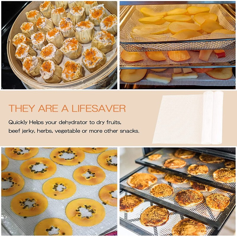 (6 Pack) Silicone Dehydrator Sheets, Non Stick Dehydrator Mats for
