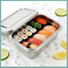 Stainless Steel Ice Cream Containers with Airtight Lids,1.2 Quarts