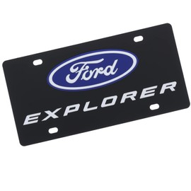 Eurosport Daytona Dual Logo License Plate Compatible for Ford Explorer (Carbon Black)