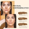 2 Colors Cream Contour Sticks Makeup Kit, Primer Face Highlighter
