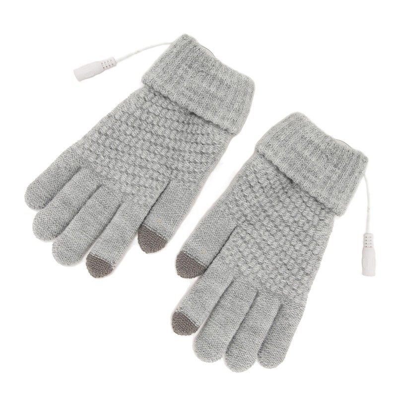 USB Heated Gloves Thicken Detachable Electronic Warming Knitted Gloves for