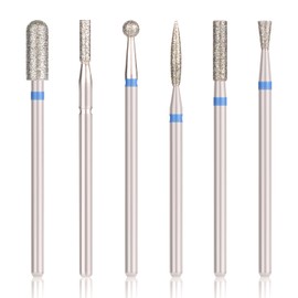 6pcs Cuticle Drill Bit, Cuticle Drill Bits for Nails Carbide Diamond Cuticle Drill Bit Set Cuticle Ball Drill Bit Nail Tool Accessories for Electric Nail File Machine